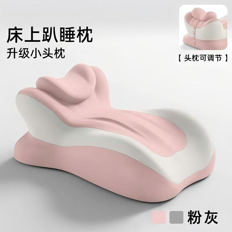 Prone sleeping pillow and mattress for neck care