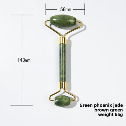 Jade Facial Roller and Gua Sha Massage Set