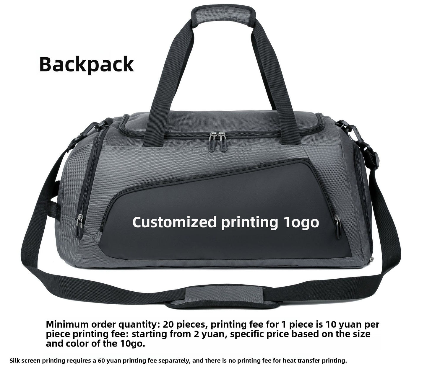 Fitness bag: Large-capacity dry-wet separation sports bag