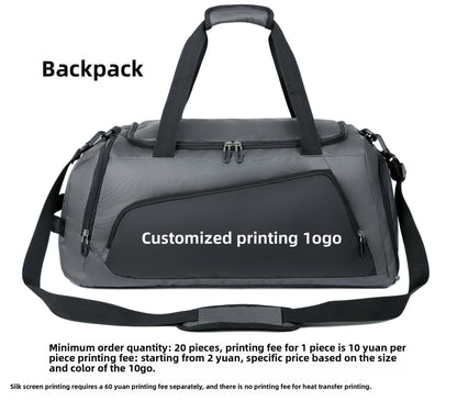 Fitness bag: Large-capacity dry-wet separation sports bag